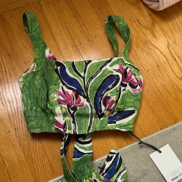 Aje Tops - Aje Eden Tie Back Top Native Gumnut floral NWT sz 8